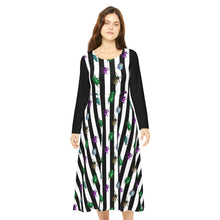 Load image into Gallery viewer, Beetle Stripe Delight Women&#39;s Long Sleeve Dance Dress
