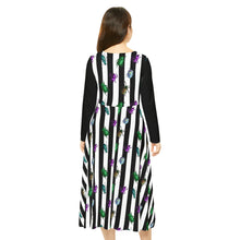 Load image into Gallery viewer, Beetle Stripe Delight Women&#39;s Long Sleeve Dance Dress
