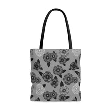 Load image into Gallery viewer, Gray Flowers Tote Bag
