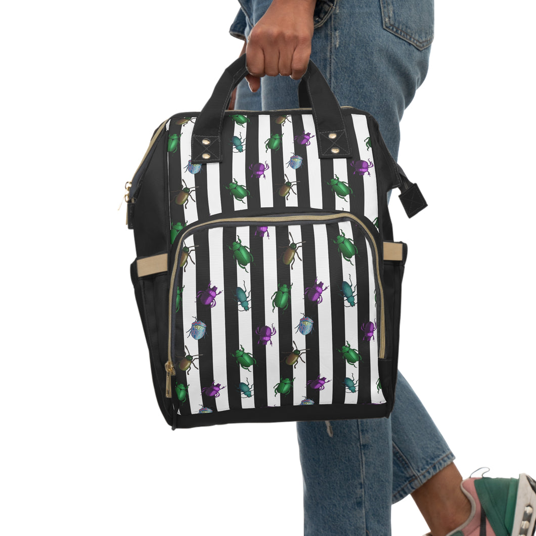 Beetle Stripe Delight Multifunctional Diaper Backpack