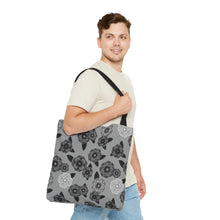 Load image into Gallery viewer, Gray Flowers Tote Bag
