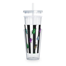 Load image into Gallery viewer, Beetle Stripe Delight Plastic Tumbler with Straw
