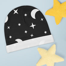 Load image into Gallery viewer, Moons and Stars Baby Beanie
