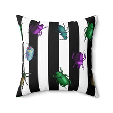 Load image into Gallery viewer, Beetle Stripe Delight Spun Polyester Square Pillow
