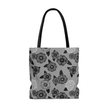 Load image into Gallery viewer, Gray Flowers Tote Bag
