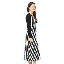 Load image into Gallery viewer, Beetle Stripe Delight Women&#39;s Long Sleeve Dance Dress
