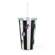 Load image into Gallery viewer, Beetle Stripe Delight Plastic Tumbler with Straw
