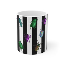 Load image into Gallery viewer, Beetle Stripe Delight Ceramic Mug 11oz
