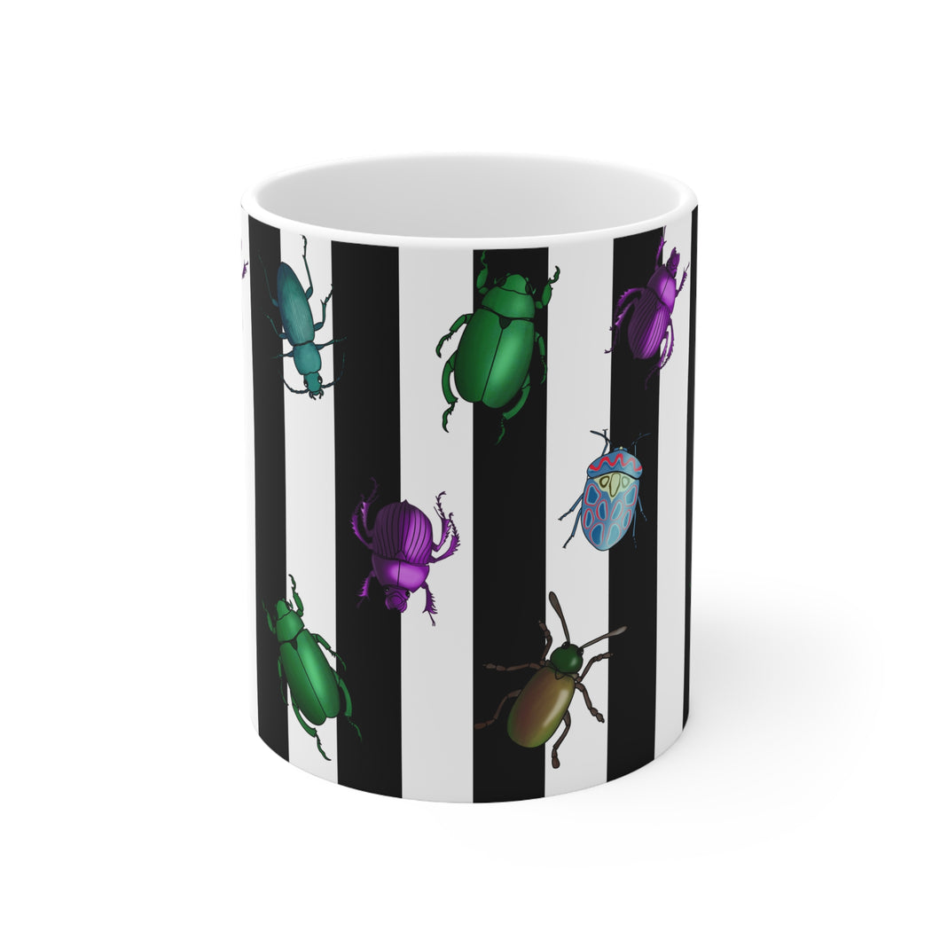 Beetle Stripe Delight Ceramic Mug 11oz