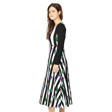 Load image into Gallery viewer, Beetle Stripe Delight Women&#39;s Long Sleeve Dance Dress
