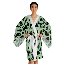 Load image into Gallery viewer, Cat Pattern Long Sleeve Kimono Robe
