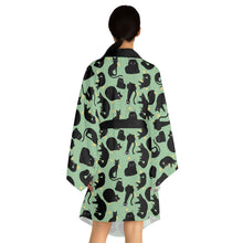 Load image into Gallery viewer, Cat Pattern Long Sleeve Kimono Robe
