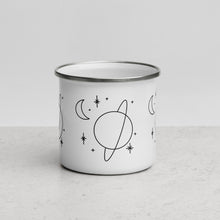 Load image into Gallery viewer, Outer Space Line Art Enamel Mug
