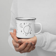 Load image into Gallery viewer, Outer Space Line Art Enamel Mug
