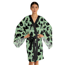 Load image into Gallery viewer, Cat Pattern Long Sleeve Kimono Robe
