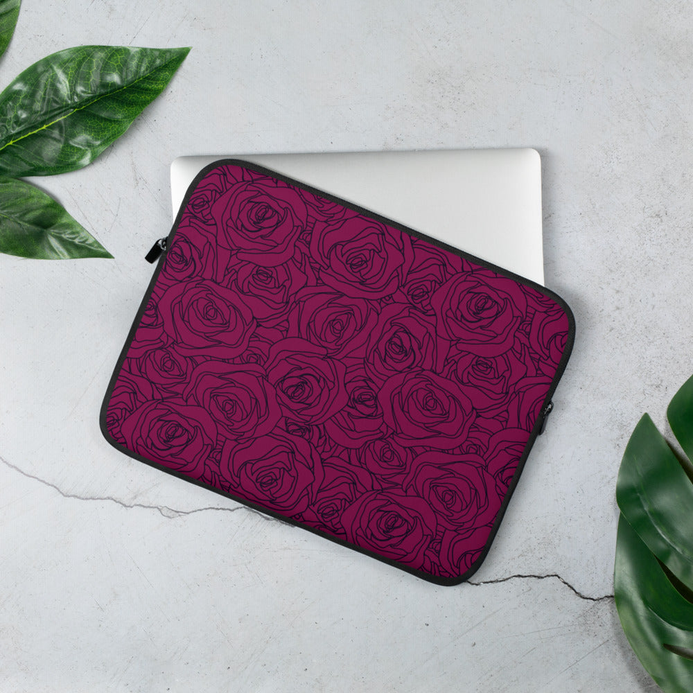 Burgundy Roses Laptop Sleeve