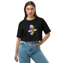 Load image into Gallery viewer, Rainbow Eyeball Loose Drop Shoulder Crop Top
