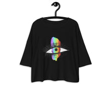 Load image into Gallery viewer, Rainbow Eyeball Loose Drop Shoulder Crop Top
