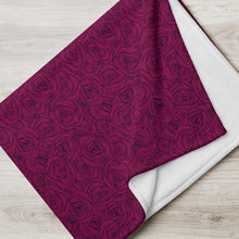 Load image into Gallery viewer, Burgundy Rose Throw Blanket
