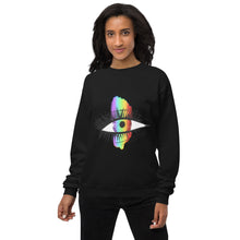 Load image into Gallery viewer, Rainbow Eyeball Unisex Fleece Sweatshirt
