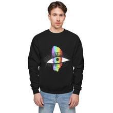 Load image into Gallery viewer, Rainbow Eyeball Unisex Fleece Sweatshirt
