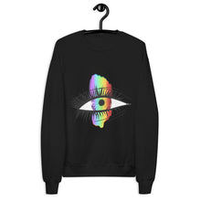 Load image into Gallery viewer, Rainbow Eyeball Unisex Fleece Sweatshirt
