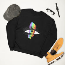 Load image into Gallery viewer, Rainbow Eyeball Unisex Fleece Sweatshirt
