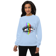 Load image into Gallery viewer, Rainbow Eyeball Unisex Fleece Sweatshirt
