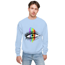 Load image into Gallery viewer, Rainbow Eyeball Unisex Fleece Sweatshirt
