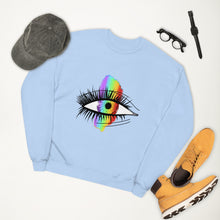 Load image into Gallery viewer, Rainbow Eyeball Unisex Fleece Sweatshirt
