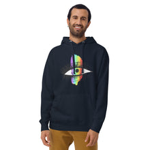 Load image into Gallery viewer, Rainbow Eyeball Unisex Hoodie
