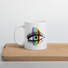 Load image into Gallery viewer, Rainbow Eyeball White Glossy Mug
