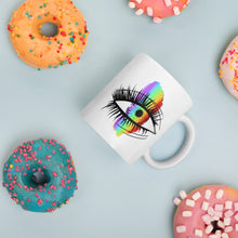Load image into Gallery viewer, Rainbow Eyeball White Glossy Mug
