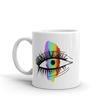 Load image into Gallery viewer, Rainbow Eyeball White Glossy Mug
