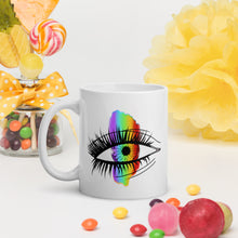 Load image into Gallery viewer, Rainbow Eyeball White Glossy Mug
