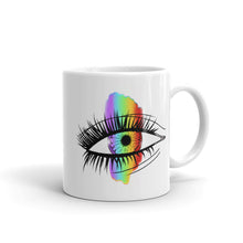 Load image into Gallery viewer, Rainbow Eyeball White Glossy Mug
