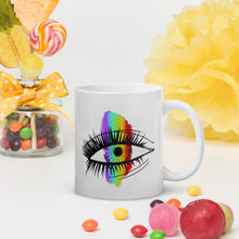 Load image into Gallery viewer, Rainbow Eyeball White Glossy Mug
